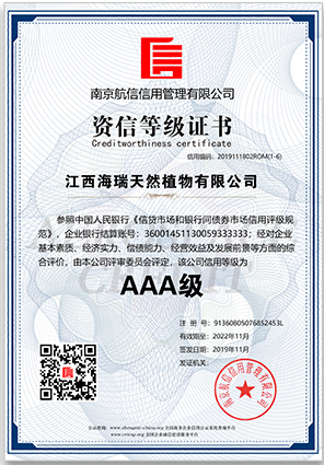 AAA grade credit registration certificate